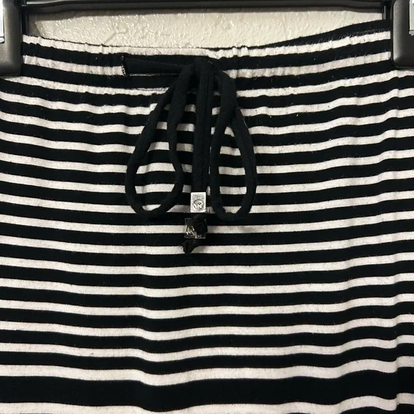 Michael Kors Black & White Striped Drawstring Maxi Skirt XL - Picture 2 of 5